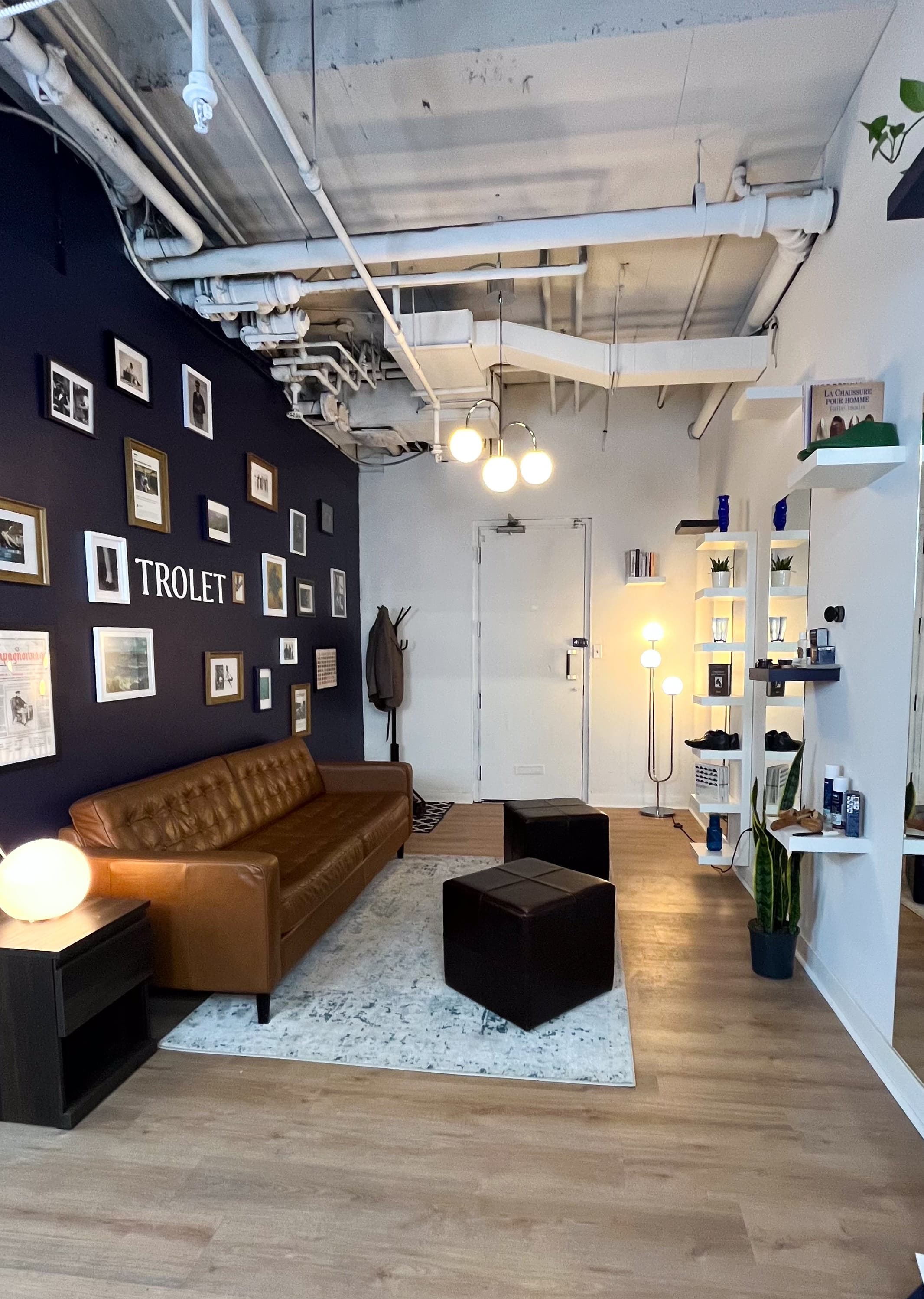 Try on shoes in store